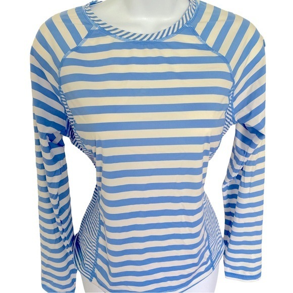 Vineyard Vines UPF Rashguard - M blue , white striped , nylon polyester - Picture 1 of 5